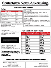2013-2014 ad deadlines and rates